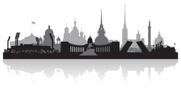 Saint petersburg şehir manzarası siluet vektör