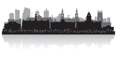 Leeds city skyline siluet