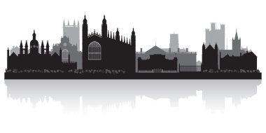 Cambridge şehrinin siluet vektör çizimi