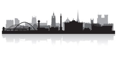 Newcastle city skyline silhouette clipart