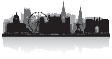 Nottingham city skyline siluet