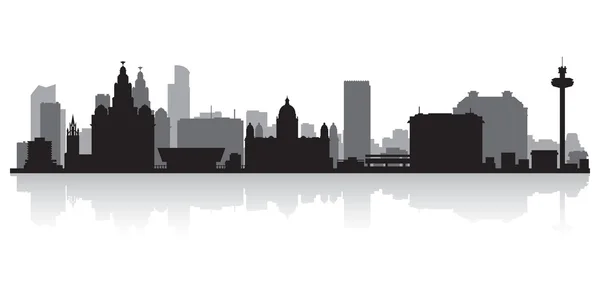 Liverpool city skyline van silhouet — Stockvector