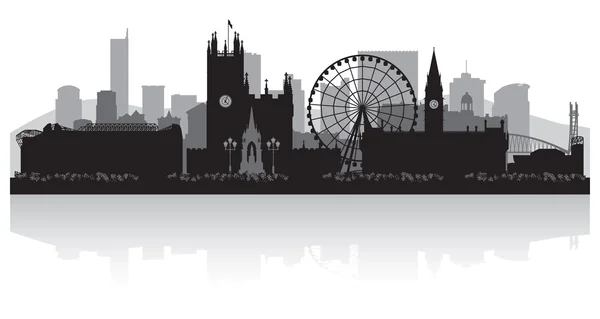 Manchester città skyline silhouette — Vettoriale Stock