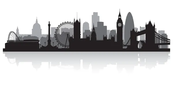 Londra città skyline silhouette Vettoriale Stock