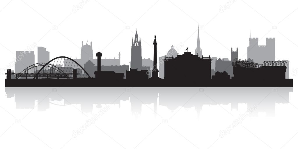 Newcastle city skyline silhouette