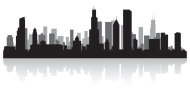 Chicago şehir manzarası siluet