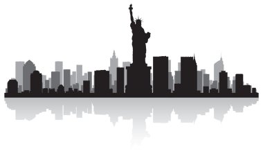 New York city skyline silhouette clipart