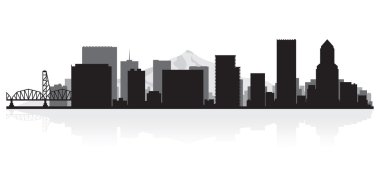 Portland şehir manzarası siluet