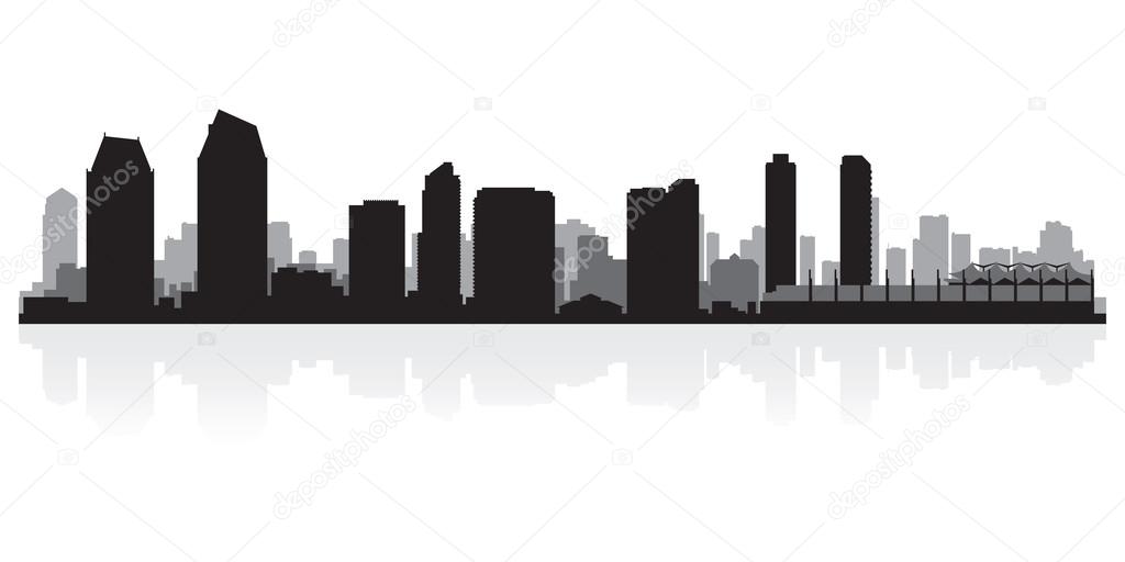 San Diego city skyline silhouette