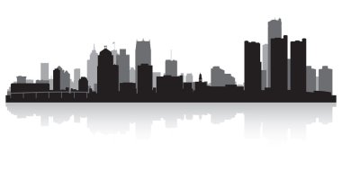 Detroit city skyline siluet