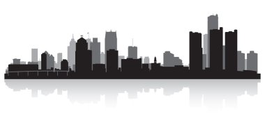 Detroit city skyline silhouette