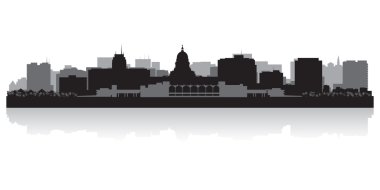 Madison city skyline silhouette clipart