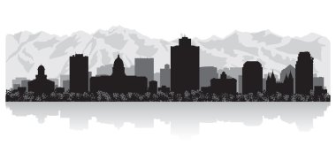 salt lake city skyline siluet
