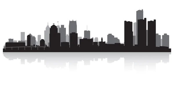 Detroit città skyline silhouette — Vettoriale Stock