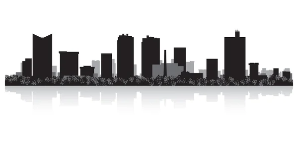 Silueta del perfil urbano de Fort Worth — Vector de stock