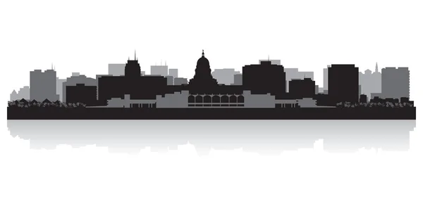 Madison stad skyline van silhouet — Stockvector