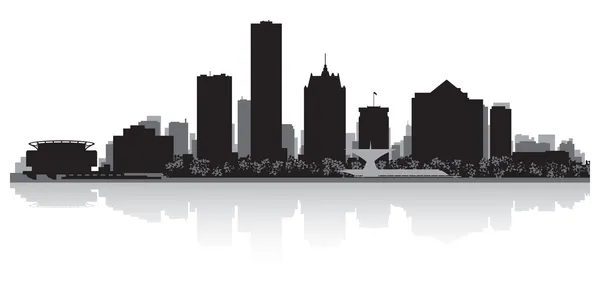 Silhouette skyline de la ville de Milwaukee — Image vectorielle