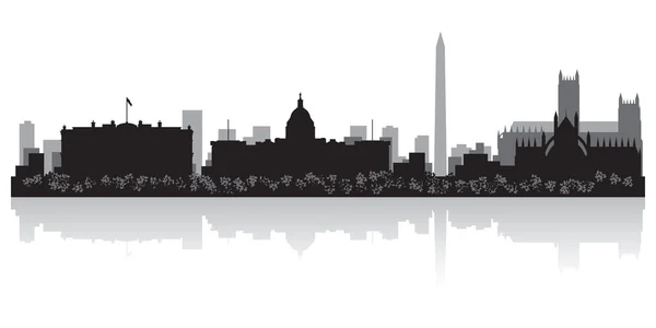 Washington city skyline van silhouet — Stockvector