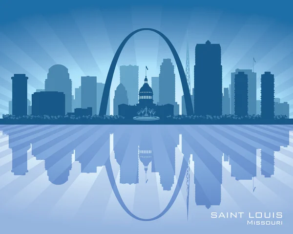 Saint louis missouri city skyline siluet vektör — Stok Vektör