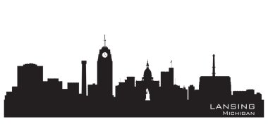 Lansing michigan city skyline van silhouet