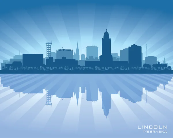 Lincoln Nebraska città skyline silhouette vettoriale — Vettoriale Stock