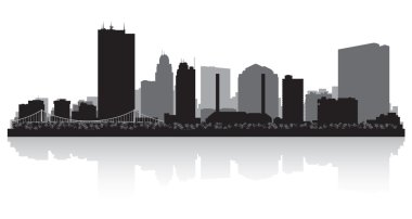 Toledo ohio city skyline siluet