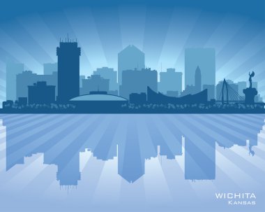 Wichita kansas city skyline siluet vektör