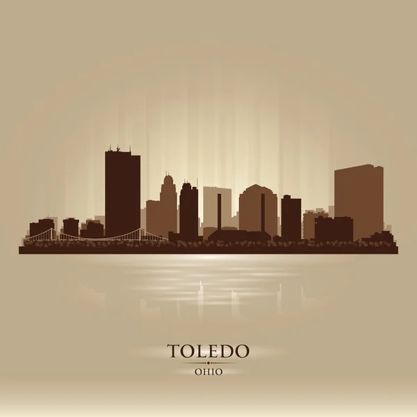 Toledo Ohio cidade skyline vetor silhueta — Vetor de Stock