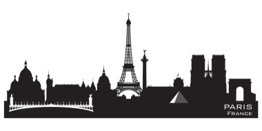Paris Fransa şehir manzarası siluet vektör