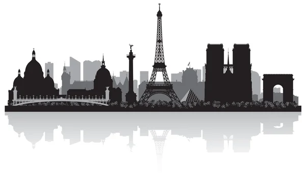 Paris France city skyline silhouette — Stock Vector