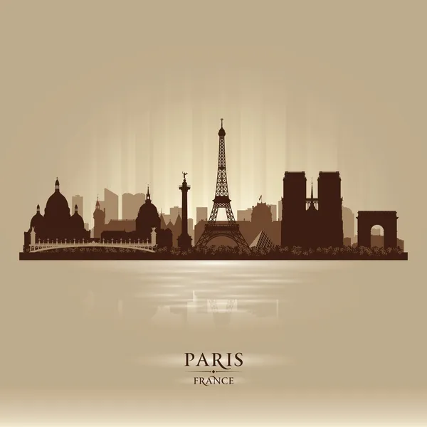 巴黎法国城市天际线矢量剪影 — 图库矢量图片