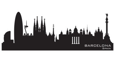 Barcelona İspanya şehir manzarası siluet vektör