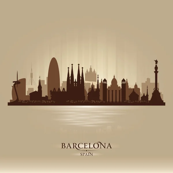 Barcelona Spain city skyline vector silhouette — Stock Vector