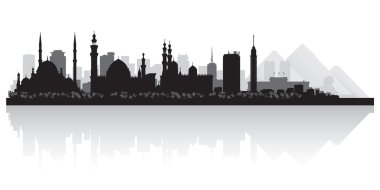 Cairo Egypt city skyline vector silhouette clipart
