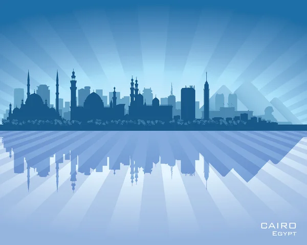 Le Caire Egypte silhouette skyline ville — Image vectorielle