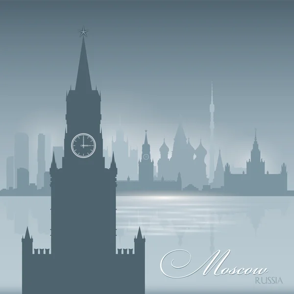 Moscou Russie skyline ville silhouette arrière-plan — Image vectorielle