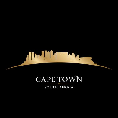 Cape town Güney Afrika şehir manzarası siluet siyah arka plan