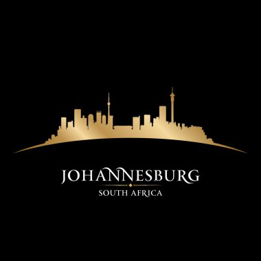Johannesburg Güney Afrika şehir manzarası siluet siyah backgrou