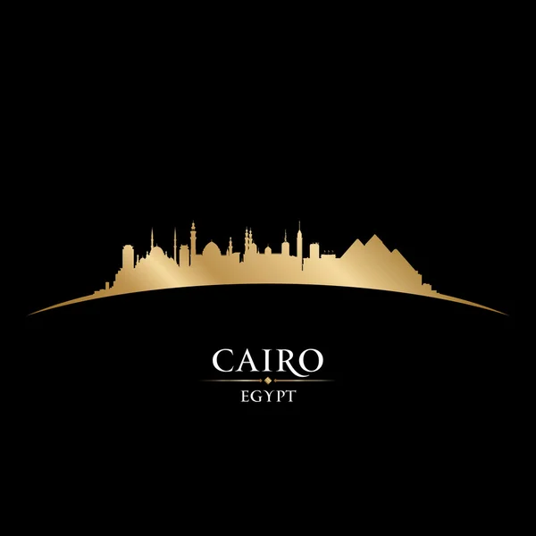 Kairo Egypten city skyline silhuett svart bakgrund — Stock vektor