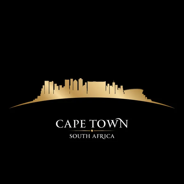 Cape Town Afrique du Sud silhouette skyline ville fond noir — Image vectorielle