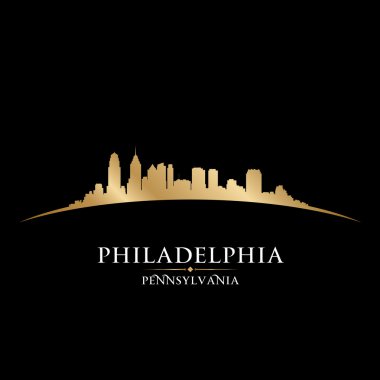 Philadelphia pennsylvania şehir manzarası siluet siyah backgrou