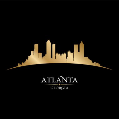 Atlanta georgia şehir manzarası siluet siyah arka plan