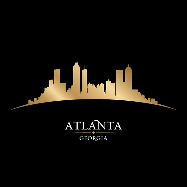 Atlanta Georgia ciudad skyline silueta negro fondo — Vector de stock