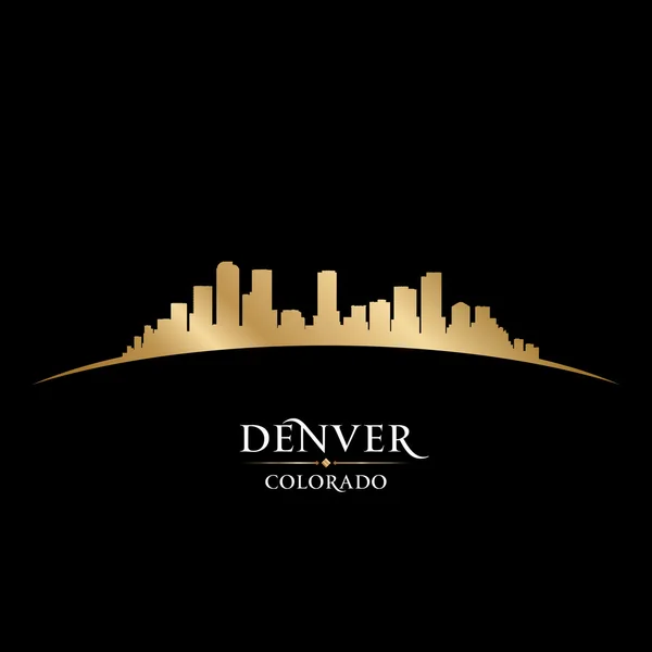 Denver Colorado ciudad skyline silueta negro fondo — Vector de stock