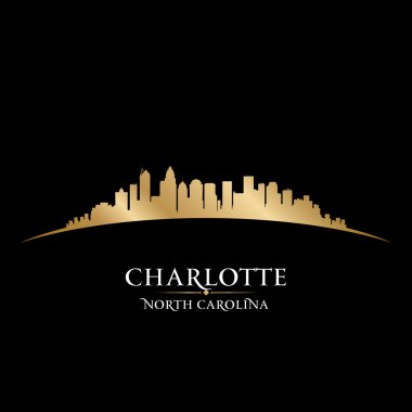Charlotte north carolina şehir manzarası siluet siyah adam