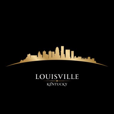 Louisville Kentucky city skyline silhouette black background clipart