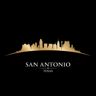 San antonio texas city skyline siluet siyah arka plan