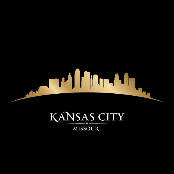 Kansas city missouri panoramę czarna sylwetka tło — Wektor stockowy