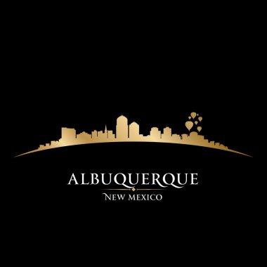 Albuquerque yeni mexico city skyline siluet siyah arka plan