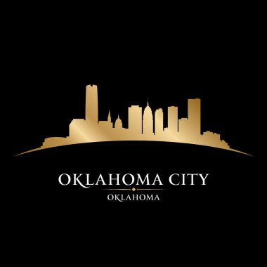 Oklahoma city siluet siyah arka plan